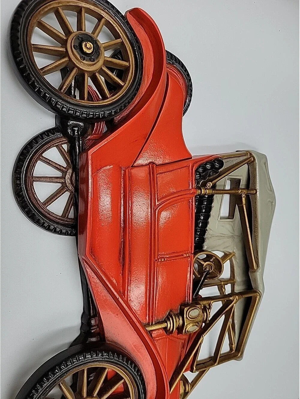 Vintage Burwood Products Company 3D Ford Model T Red Car Wall Decor Plaque 1977.
